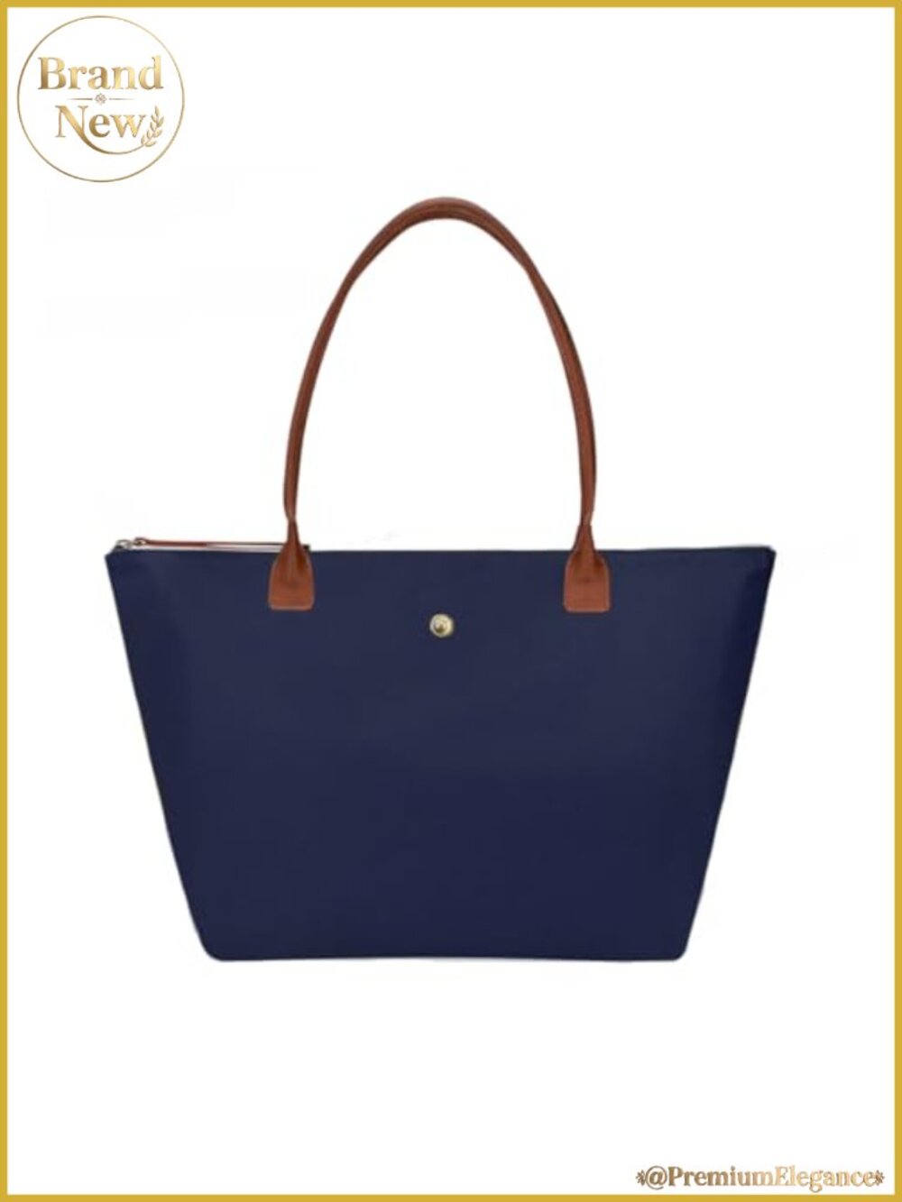 Women's Nylon Foldable Tote Bag Shoulder Zipper Laptop